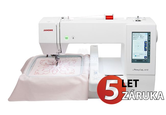 Vyšívací stroj JANOME MEMORY CRAFT 400E velikosti XXL