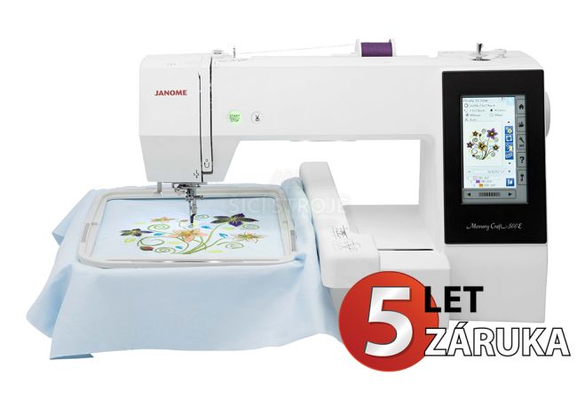 Vyšívací stroj JANOME MEMORY CRAFT 500E velikosti XXL