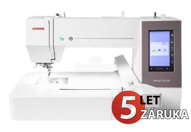 Vyšívací stroj JANOME MEMORY CRAFT 550E velikosti XXL