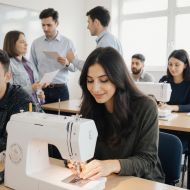 Profesionální školení šicích, vyšívacích strojů pro textilní výrobu