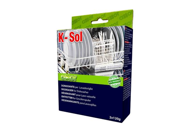 Axor K-SOL práškový odmašťovač pro pračky a myčky nádobí 2 x 120 g