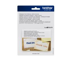 Karta s fonty kaligrafického písma pro plotry Brother