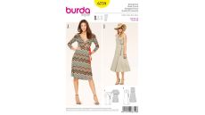 Střih Burda 6759 - Zavinovací šaty, žerzejové šaty, midi šaty