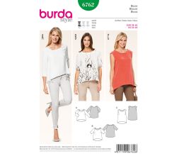 Střih Burda 6762 - Volná halenka, tílko, tričko