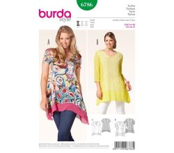 Střih Burda 6786 - Tunika, tričko pro plnoštíhlé