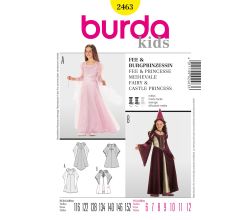 Střih Burda 2463 - Dětské středověké šaty, šaty pro princeznu / vílu