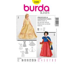 Střih Burda 2480 - Šaty pro princeznu, Sněhurka