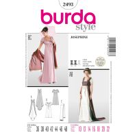 Střih Burda 2493 - Empírové šaty, šál