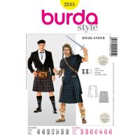 Střih Burda 2515 - Kilt, Highlander, Skot, William Wallace