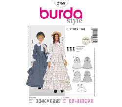 Střih Burda 2768 - Biedermeierovské šaty se spodničkou