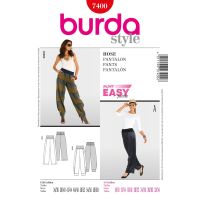 Střih Burda 7400 - Volnočasové kalhoty, kalhoty s nápletem