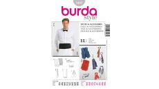 Střih Burda 3403 - Pánská vesta, kravata, motýlek, šál, smokingový pás