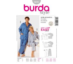 Střih Burda 2691 - Dámské pyžamo, pánské pyžamo