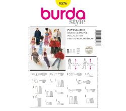Střih Burda 8576 - Oblečky pro panenky (barbie)