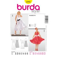 Střih Burda 2393 - Šaty Marilyn, 50. léta