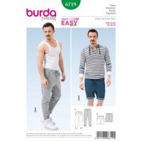 Střih Burda 6719 - Pánské tepláky, šortky, kraťasy