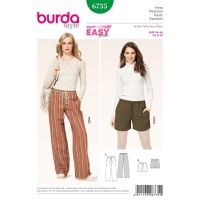 Střih Burda 6735 - Široké kalhoty, šortky