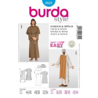 Střih Burda 2822 - Šejk, mnich, kaftan, kutna