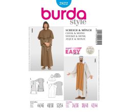 Střih Burda 2822 - Šejk, mnich, kaftan, kutna