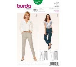 Střih Burda 6689 - Cigaretové kalhoty, kalhoty s puky