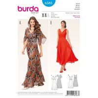 Střih Burda 6583 - Empírové šaty, dlouhé plesové šaty