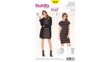 Střih Burda 6608 - Tričkové šaty, jednoduchý kabátek