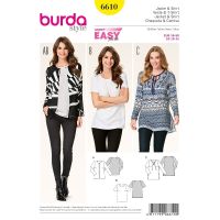 Střih Burda 6610 - Jednoduché tričko, tunika, blejzr