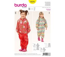 Střih Burda 9378 - Dětská kombinéza, bunda s kapucí, oteplováky