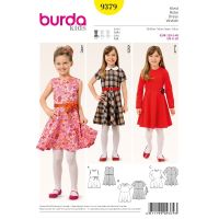 Střih Burda 9379 - Dětské šaty s kolovou sukní