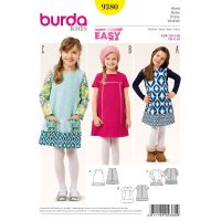Střih Burda 9380 - Dětské áčkové šaty