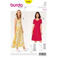 Střih Burda 6496 - Empírové šaty, dlouhé letní šaty