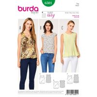 Střih Burda 6501 - Jednoduchý top, tílko