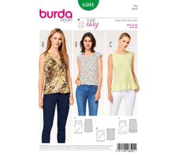 Střih Burda 6501 - Jednoduchý top, tílko