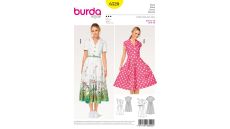 Střih Burda 6520 - Košilové šaty, letní šaty, retro šaty