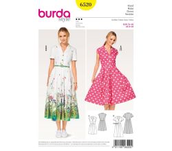 Střih Burda 6520 - Košilové šaty, letní šaty, retro šaty