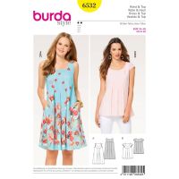 Střih Burda 6532 - Halenka, letní šaty, balonové šaty