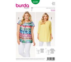 Střih Burda 6550 - Halenka pro plnoštíhlé