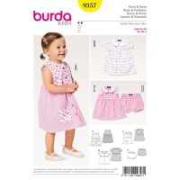 Střih Burda 9357 - Dětské propínací šaty s límečkem, kalhotky