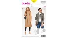 Střih Burda 6461 - Dlouhý kabát se stojáčkem, krátký kabát, sako