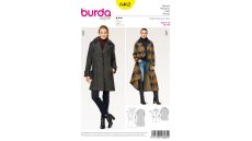 Střih Burda 6462 - Áčkový kabát, dlouhý kabát