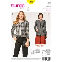 Střih Burda 6465 - Francouzský kabátek, krojové sako, sako bez límce