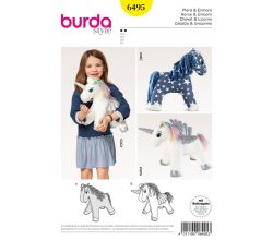 Střih Burda 6495 - Plyšový kůň a jednorožec