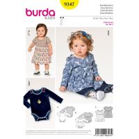 Střih Burda 9347 - Dětské bodýčko, bodýčko se sukní