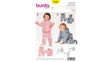 Střih Burda 9349 - Dětská tepláková souprava, mikina s kapucí, tepláky