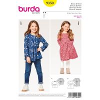 Střih Burda 9350 - Dětská halenka, šaty