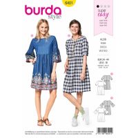 Střih Burda 6401 - Letní šaty, pohodlné šaty, flanelové šaty