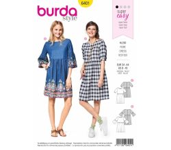 Střih Burda 6401 - Letní šaty, pohodlné šaty, flanelové šaty