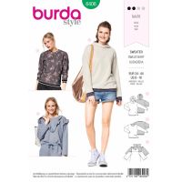 Střih Burda 6406 - Mikina, mikina s kapucí