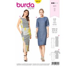 Střih Burda 6418 - Pouzdrové šaty, midi šaty