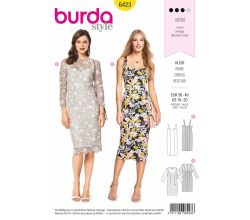 Střih Burda 6423 - Pouzdrové šaty, krajkové šaty, koktejlové šaty